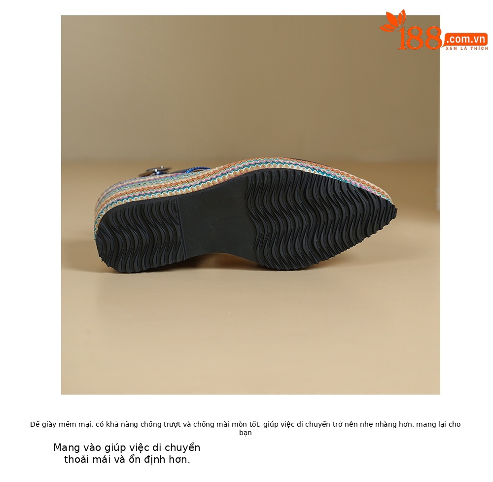 Sandal cao gót nữ mũi kín đế xuồng 10 cm phong cách La Mã — xanh lam, màu mơ chi tiết 19