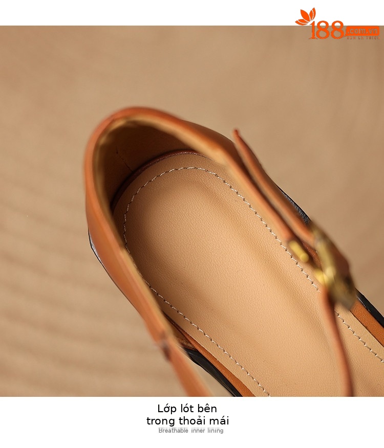 Sandal nữ đế xuồng platform gót vuông phong cách vintage khóa kim loại — màu nâu, màu đen chi tiết 21