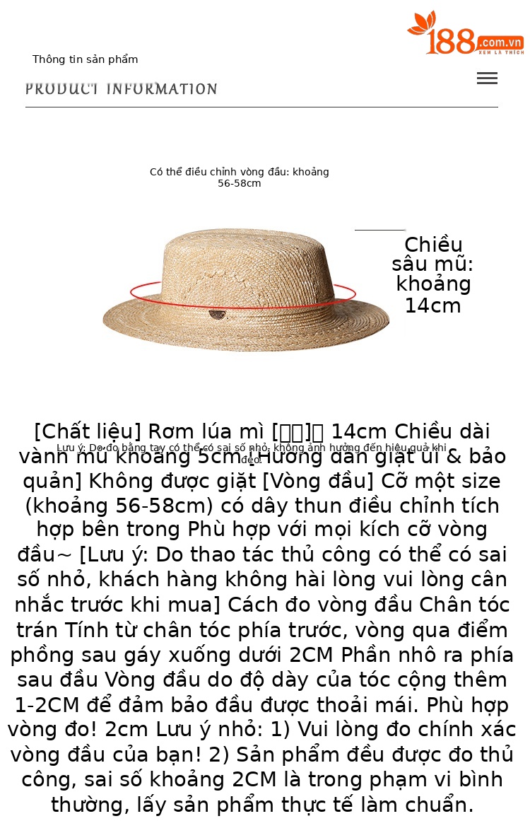 Mũ rơm nữ vành rộng phong cách Pháp Old Money, đỉnh phẳng rỗng, che nắng đi biển — Màu sắc chi tiết 2