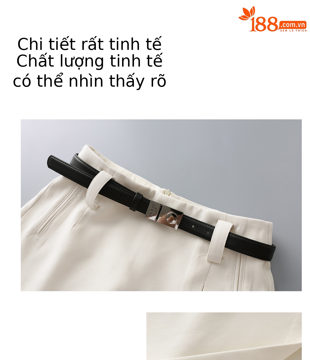 Quần culottes nữ ống rộng cạp cao dáng chữ A phối tơ tằm len tinh xảo — màu đen chi tiết 7