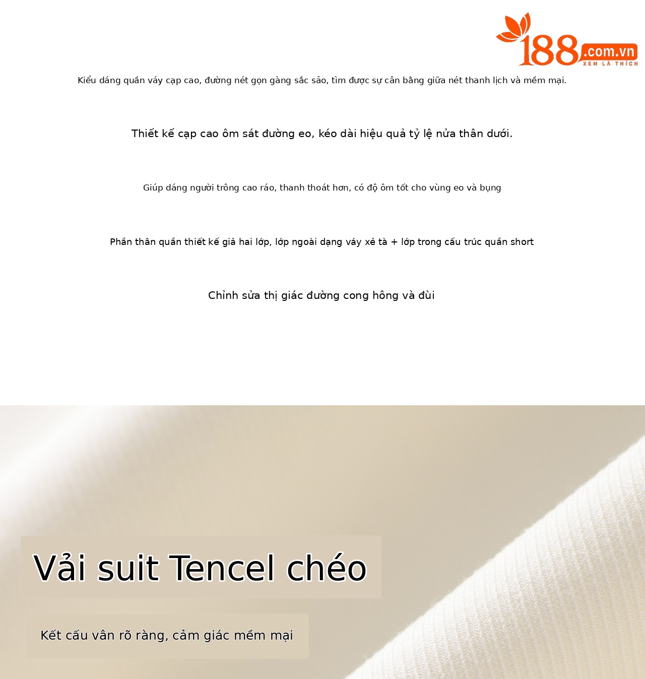 Quần culottes nữ ống rộng cạp cao dáng chữ A phối tơ tằm len tinh xảo — màu đen chi tiết 3