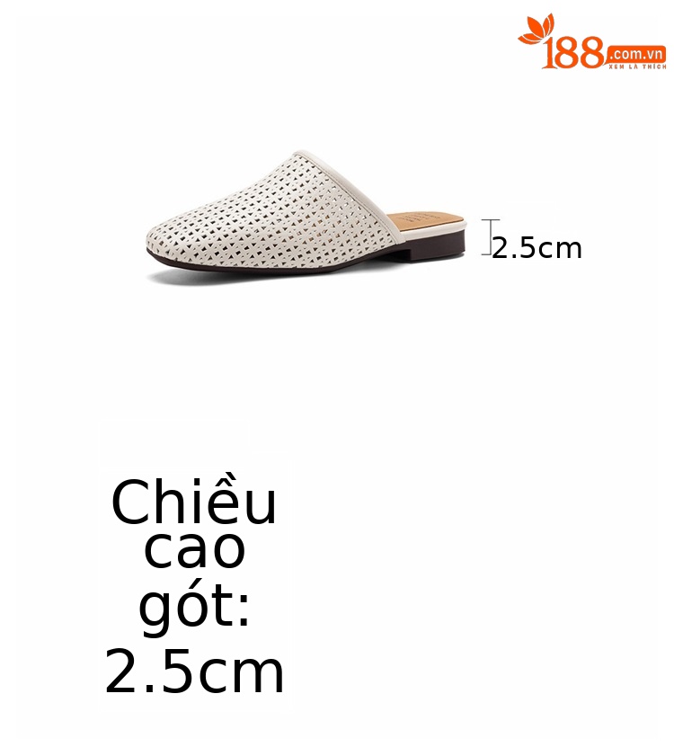 Dép sandal nữ quai chữ V đế bệt da bò mùa xuân hè — đen chi tiết 3