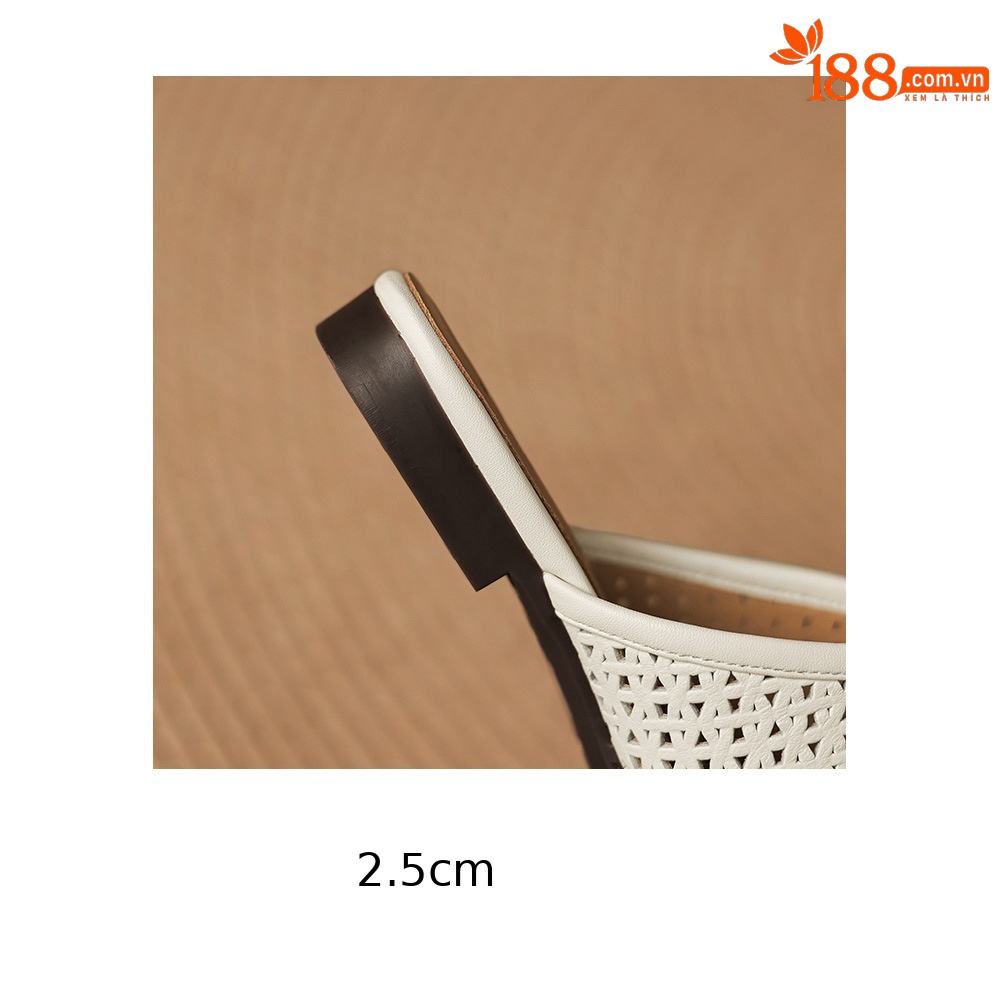 Dép sandal nữ quai chữ V đế bệt da bò mùa xuân hè — đen chi tiết 9