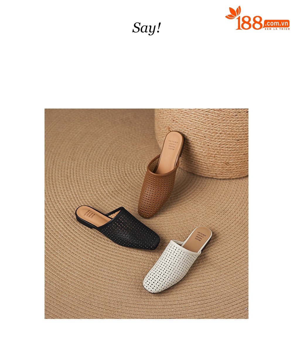 Dép sandal nữ quai chữ V đế bệt da bò mùa xuân hè — đen chi tiết 21