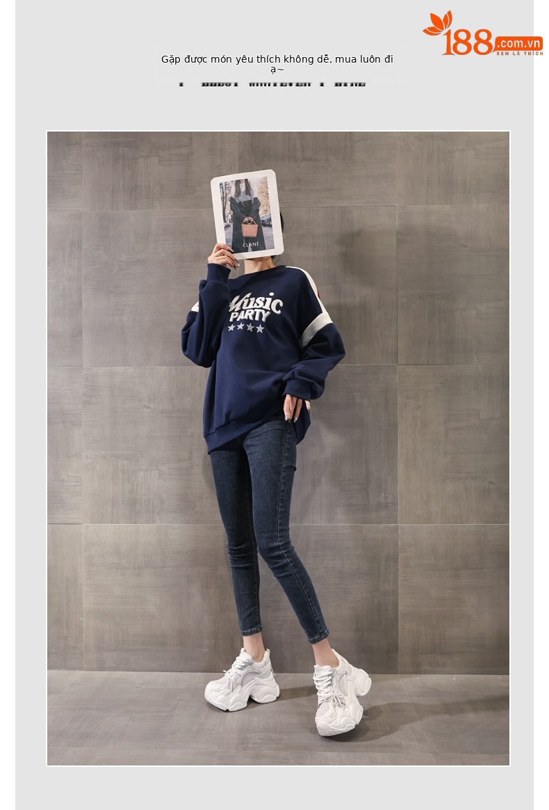 Giày sneaker nữ đế dày tăng chiều cao lưới thoáng khí phong cách giày bố — màu trắng chi tiết 6