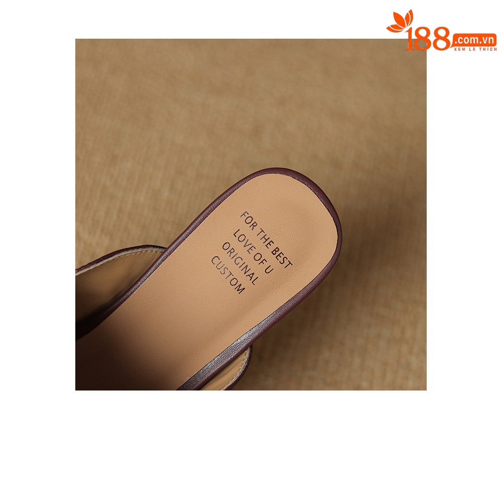 Sandal cao gót nữ hở mũi quai ngang da cừu gót 5 cm — đen chi tiết 22
