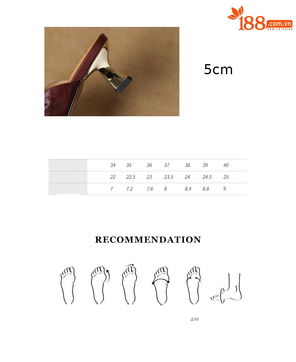 Sandal cao gót nữ hở mũi quai ngang da cừu gót 5 cm — đen chi tiết 4