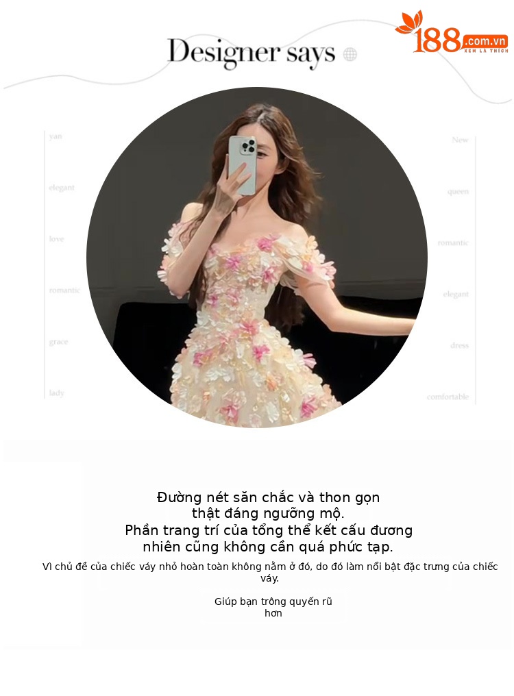 Đầm cưới dạ hội ôm body tay dài chất liệu lưới bóng phong cách châu Âu — Màu champagne chi tiết 2