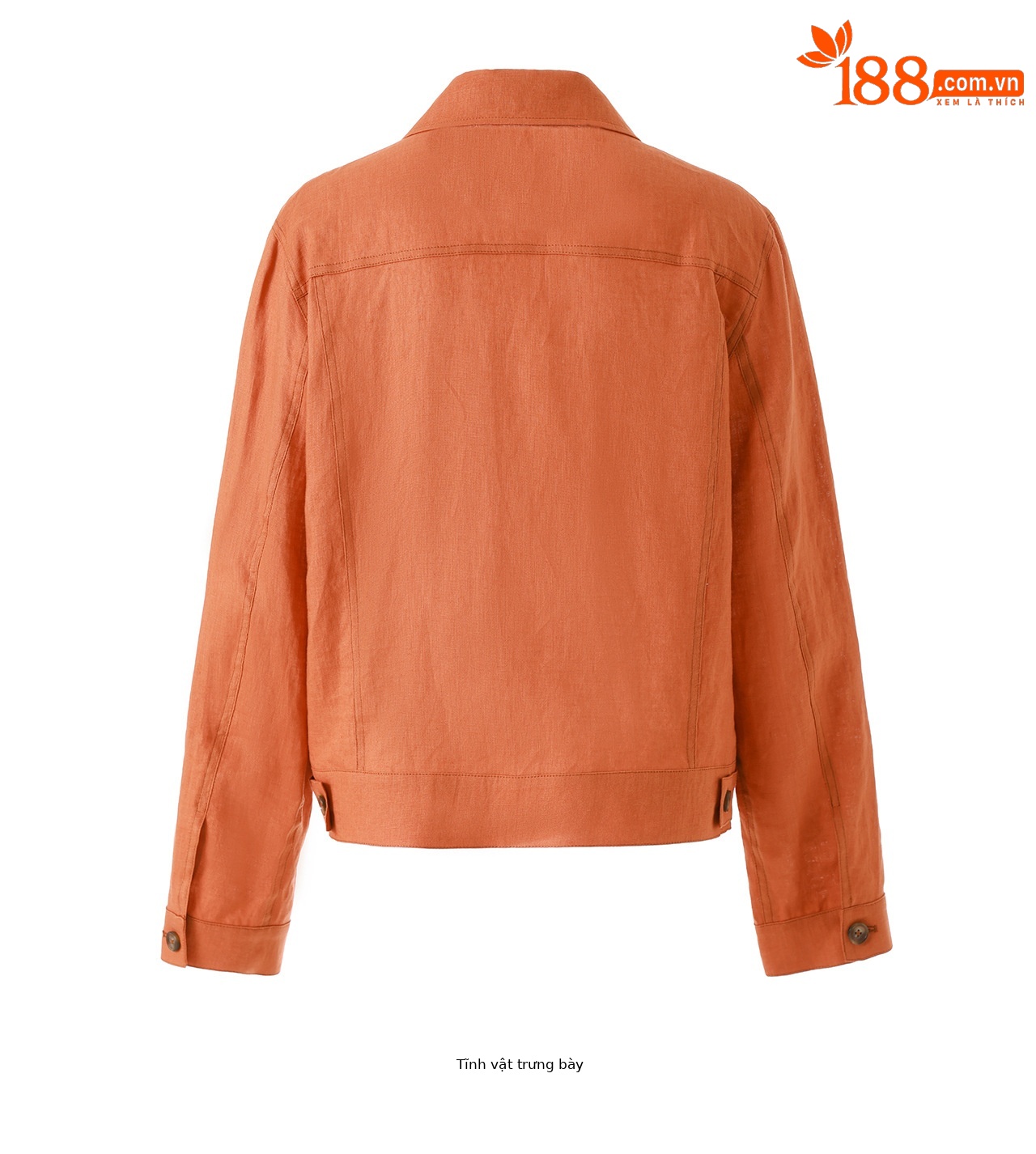 Áo sơ mi nữ linen phong cách Old Money hai túi xếp ly kiểu công nhân — màu cam chi tiết 27
