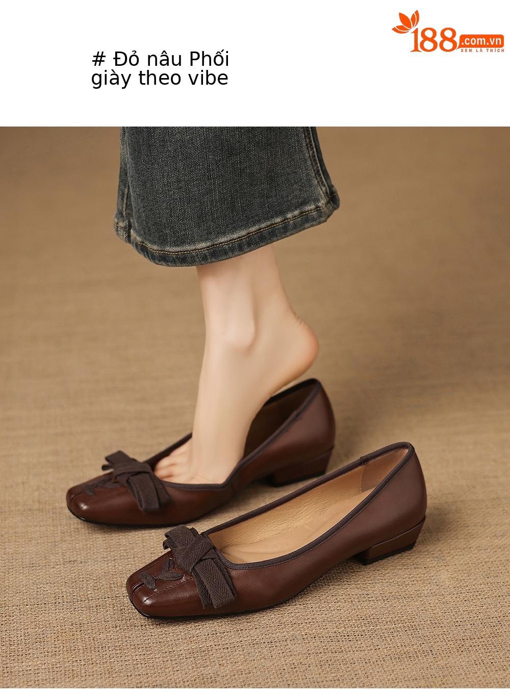 Giày da nữ mũi vuông cổ điển gót thấp phong cách vintage — đen chi tiết 13