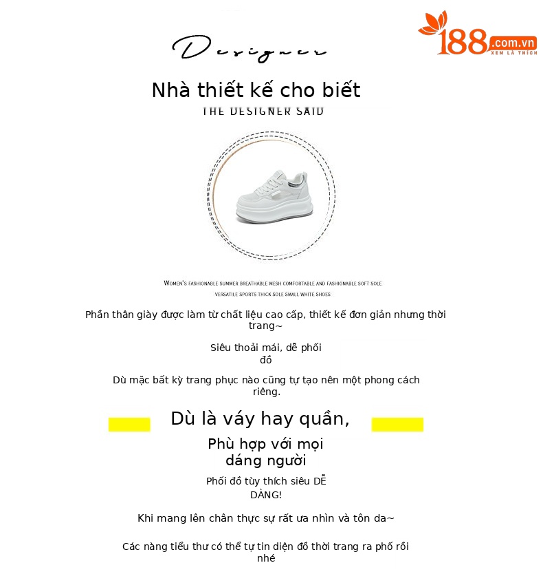 Giày sneaker nữ đế dày da PU trắng phong cách thể thao — Bạc 5056, Vàng 5056 chi tiết 4
