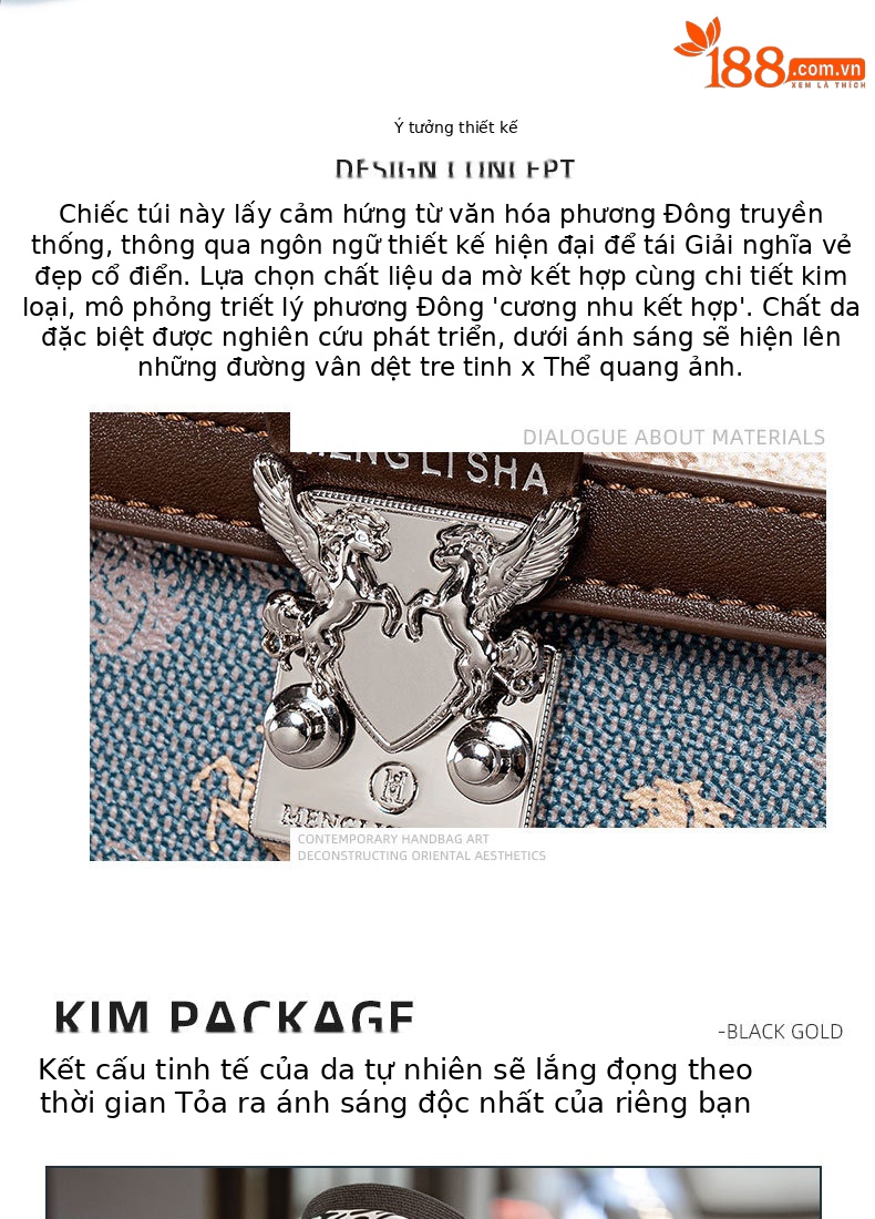 Túi xách tay nữ in họa tiết dáng hộp vuông, quai xách tay kèm dây đeo chéo, phù hợp đi làm và dạo phố chi tiết 2
