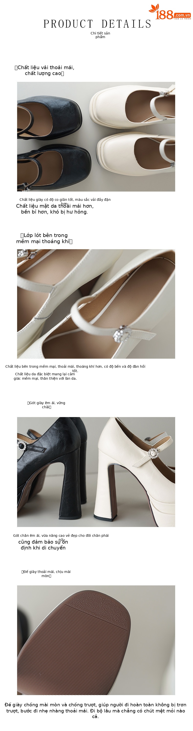 Giày cao gót nữ mũi vuông kiểu Pháp, cổ thấp, đế platform, quai một chữ, gót siêu cao 12 cm, phù hợp dự tiệc cưới — màu đen, màu trắng ngà chi tiết 8