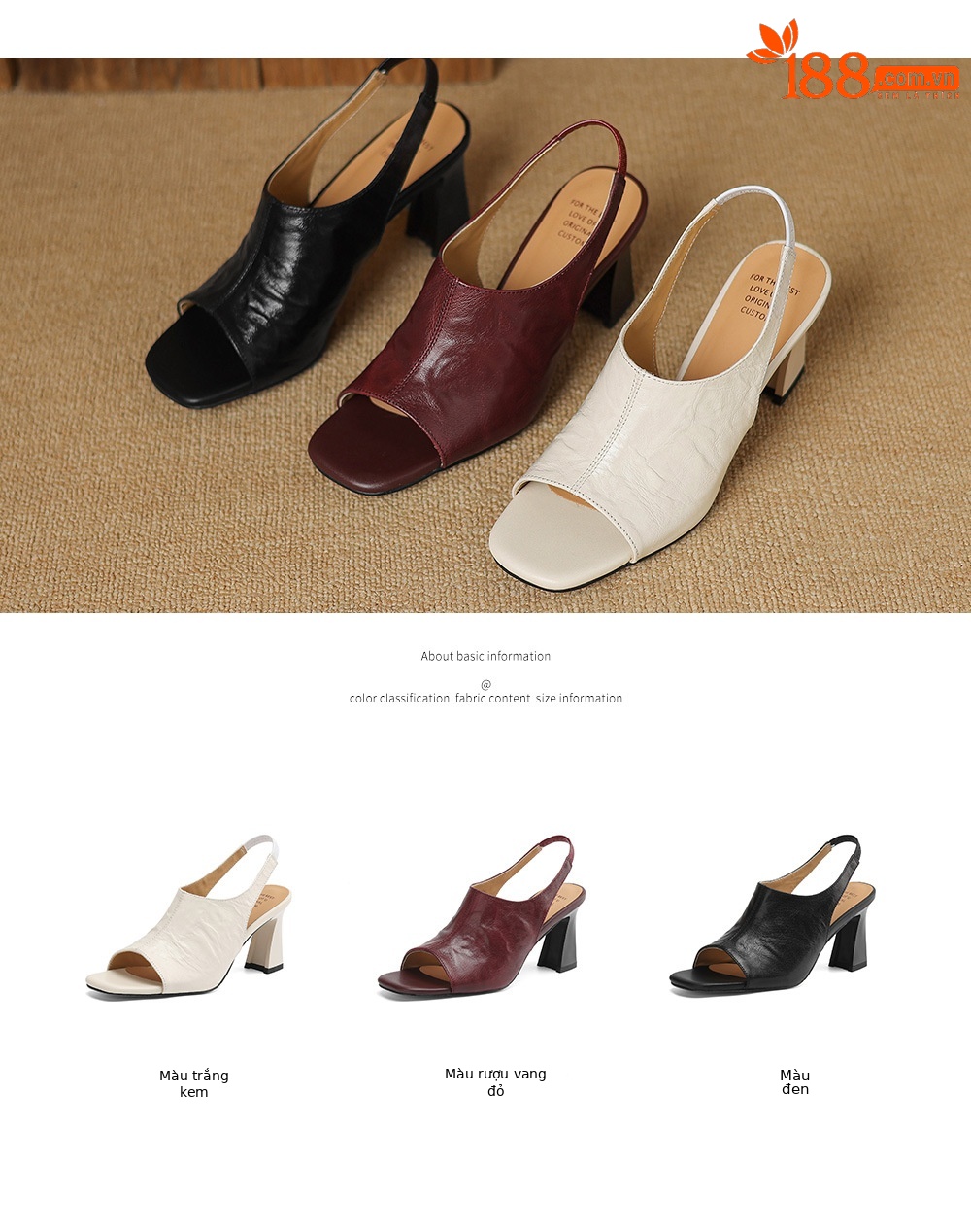 Sandal cao gót nữ hở mũi quai ngang gót vuông 7 cm mũi vuông phong cách Hàn — Đen và cao 7 cm chi tiết 4