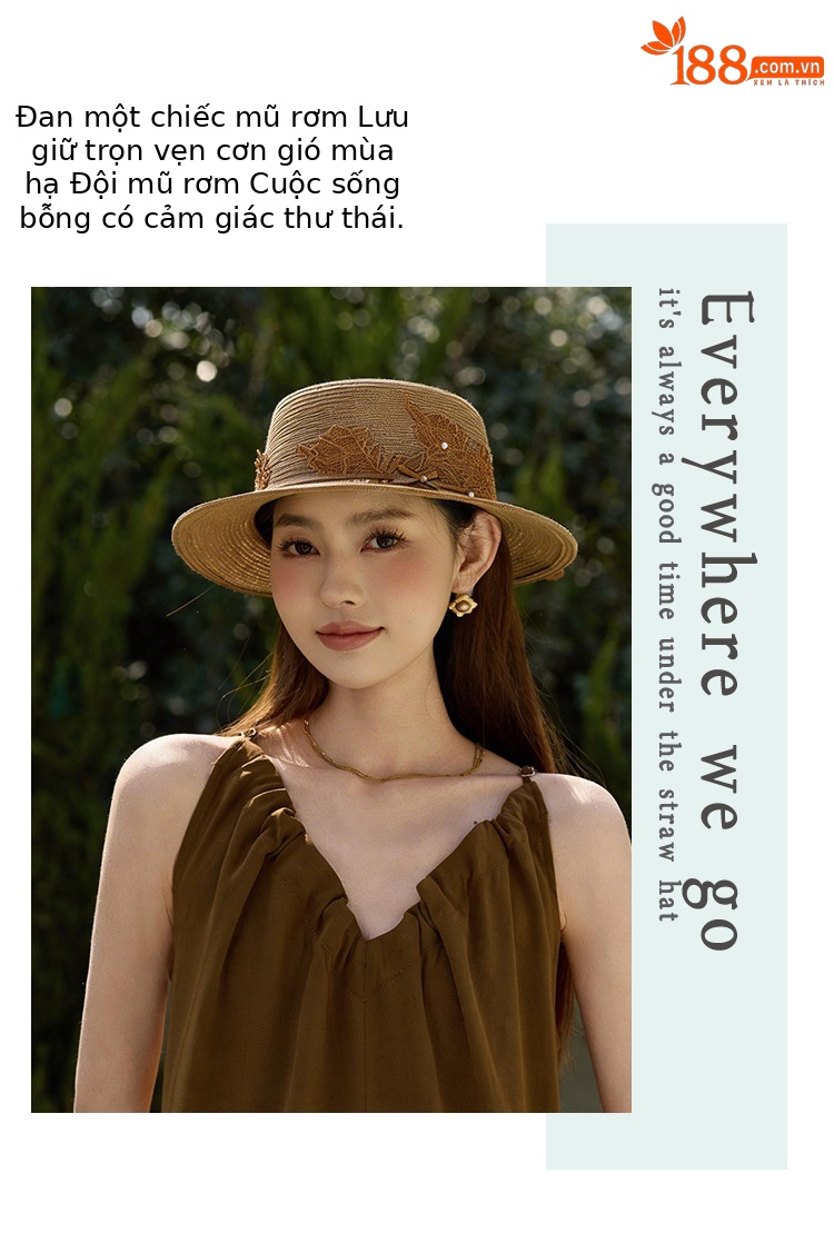 Mũ rộng vành chống nắng nữ ren hoa thanh lịch, phong cách Nhật Bản, điều chỉnh 56-58cm — màu trắng chi tiết 5