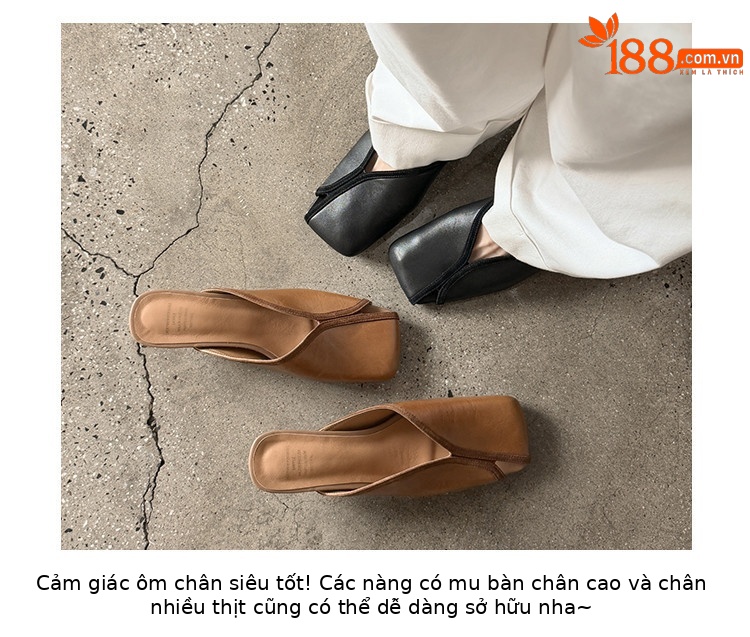 Dép sandal nữ da thật đầu vuông lộ ngón chân mùa hè — màu nâu, màu đen chi tiết 33