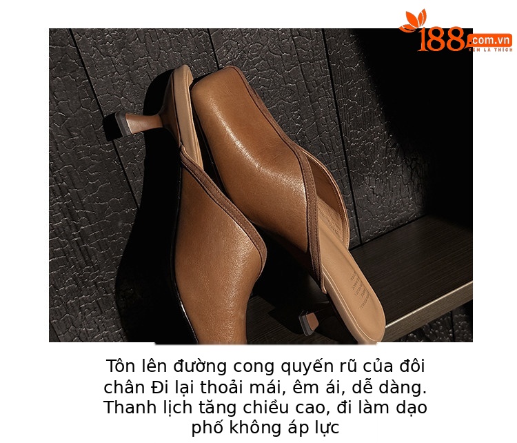 Dép sandal nữ da thật đầu vuông lộ ngón chân mùa hè — màu nâu, màu đen chi tiết 35