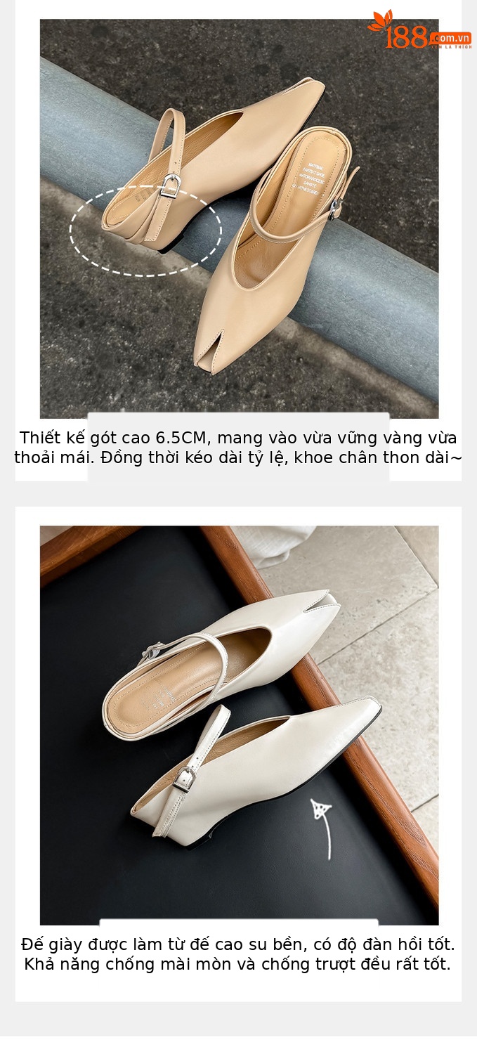 Sandal nữ hở mũi gót nêm cao da bò tăng chiều cao quai ngang — màu đen, màu trắng, màu mơ chi tiết 36