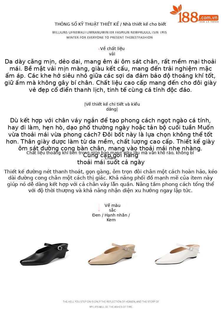 Sandal nữ hở mũi gót nêm cao da bò tăng chiều cao quai ngang — màu đen, màu trắng, màu mơ chi tiết 34
