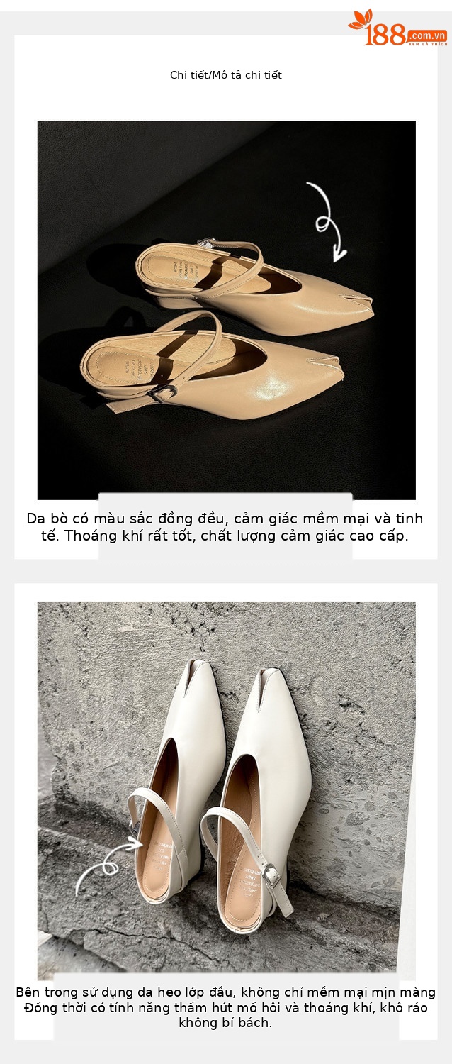 Sandal nữ hở mũi gót nêm cao da bò tăng chiều cao quai ngang — màu đen, màu trắng, màu mơ chi tiết 35