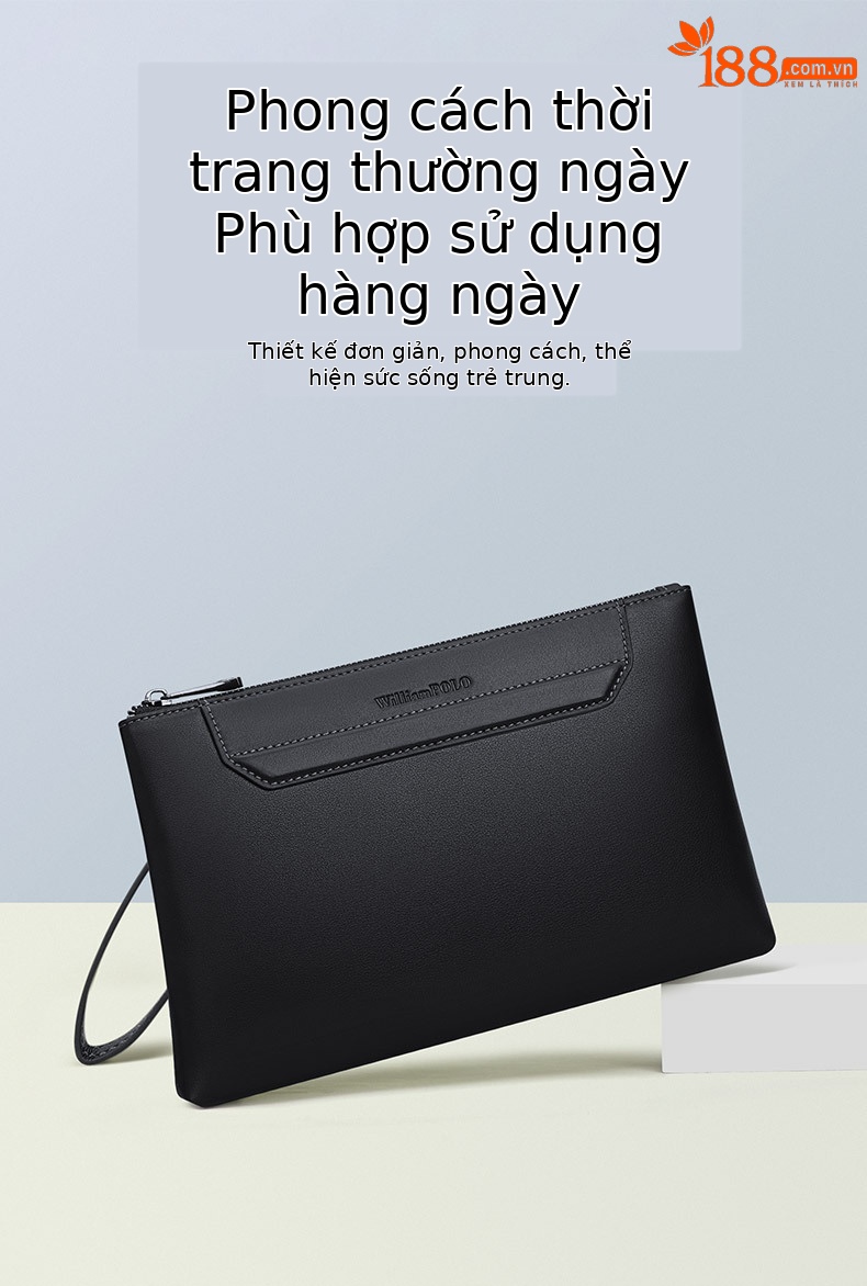 Túi clutch nam cầm tay phong cách thư giãn, kiểu dáng phong bì cao cấp chi tiết 1