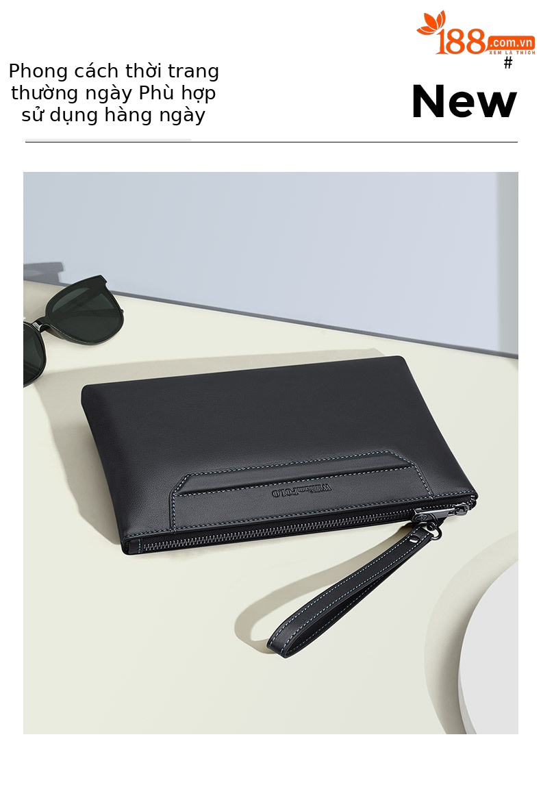 Túi clutch nam cầm tay phong cách thư giãn, kiểu dáng phong bì cao cấp chi tiết 2