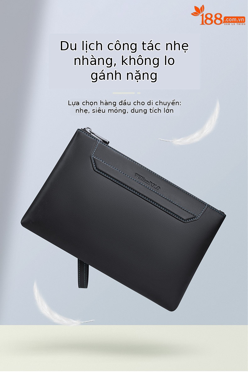 Túi clutch nam cầm tay phong cách thư giãn, kiểu dáng phong bì cao cấp chi tiết 8