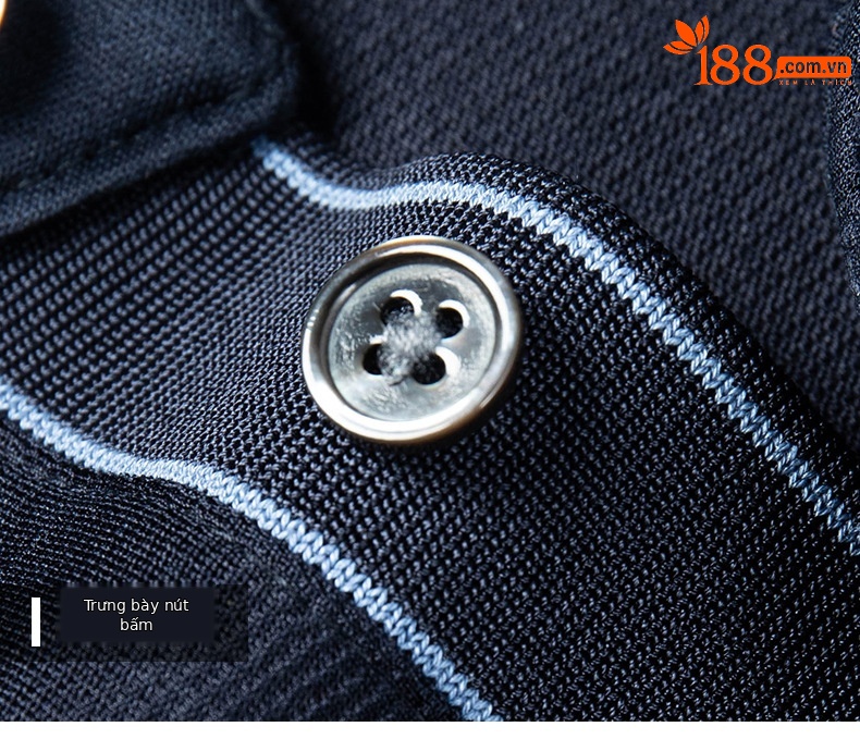 Áo polo nam tay ngắn cổ bẻ cao cấp chất lụa tơ tằm mềm mại — Màu xanh đậm W-81 chi tiết 13