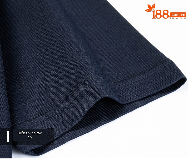 Áo polo nam tay ngắn cổ bẻ cao cấp chất lụa tơ tằm mềm mại — Màu xanh đậm W-81 chi tiết 14