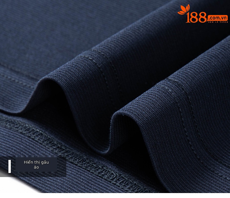 Áo polo nam tay ngắn cổ bẻ cao cấp chất lụa tơ tằm mềm mại — Màu xanh đậm W-81 chi tiết 15