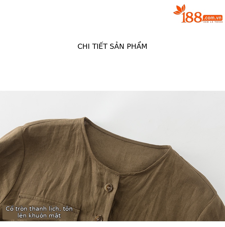 Đầm maxi nữ linen dáng rộng eo rút dây, thiết kế cắt may 3D — màu ô liu xanh chi tiết 20