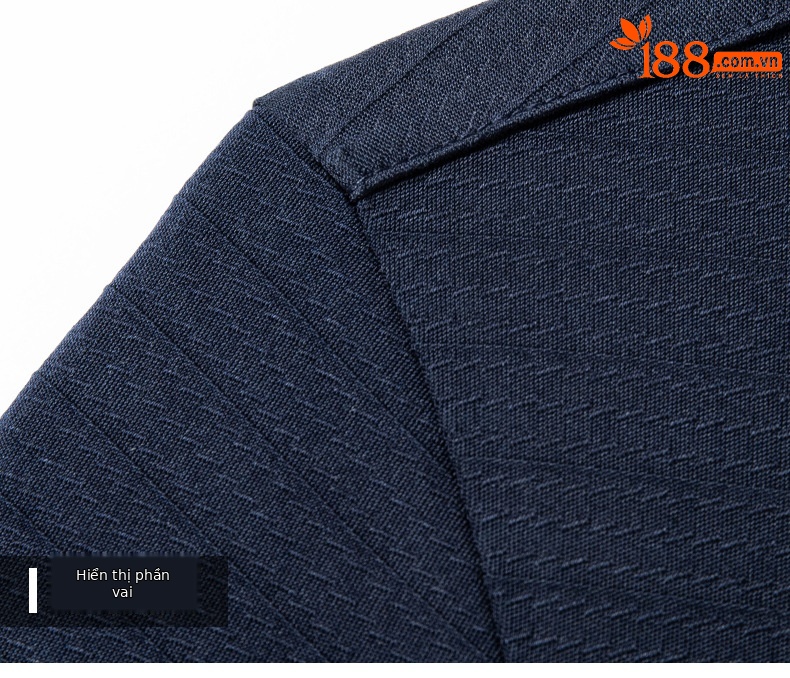 Áo thun tay ngắn nam chất lụa Mulberry cao cấp mùa hè — Màu xanh đậm W-83 chi tiết 13