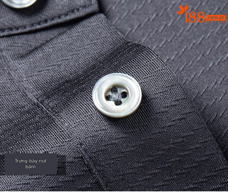 Áo polo nam tay ngắn cổ bẻ lụa mỏng cao cấp — Đen xám W-89 chi tiết 14