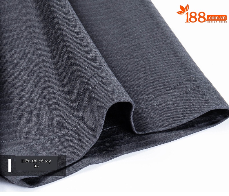 Áo polo nam tay ngắn cổ bẻ lụa mỏng cao cấp — Đen xám W-89 chi tiết 15