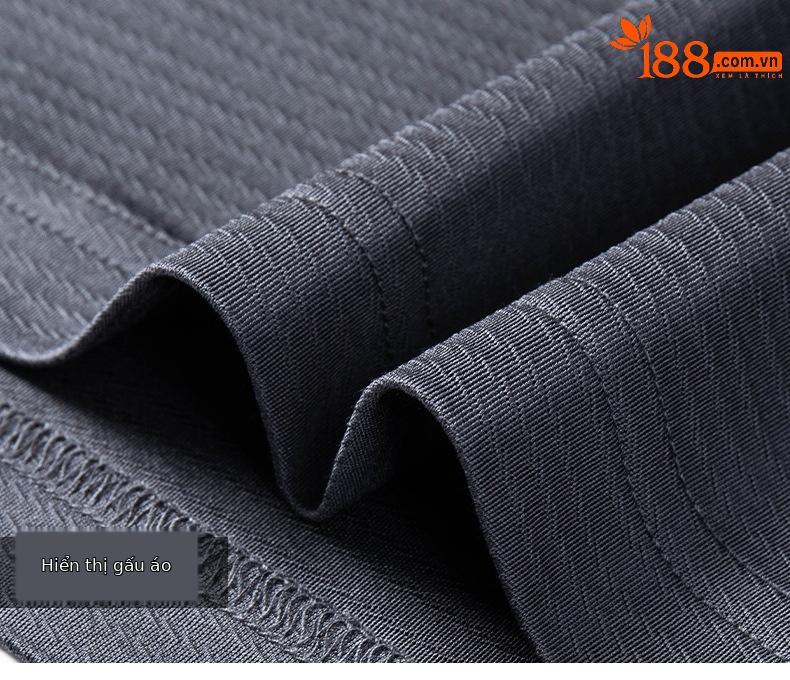 Áo polo nam tay ngắn cổ bẻ lụa mỏng cao cấp — Đen xám W-89 chi tiết 16