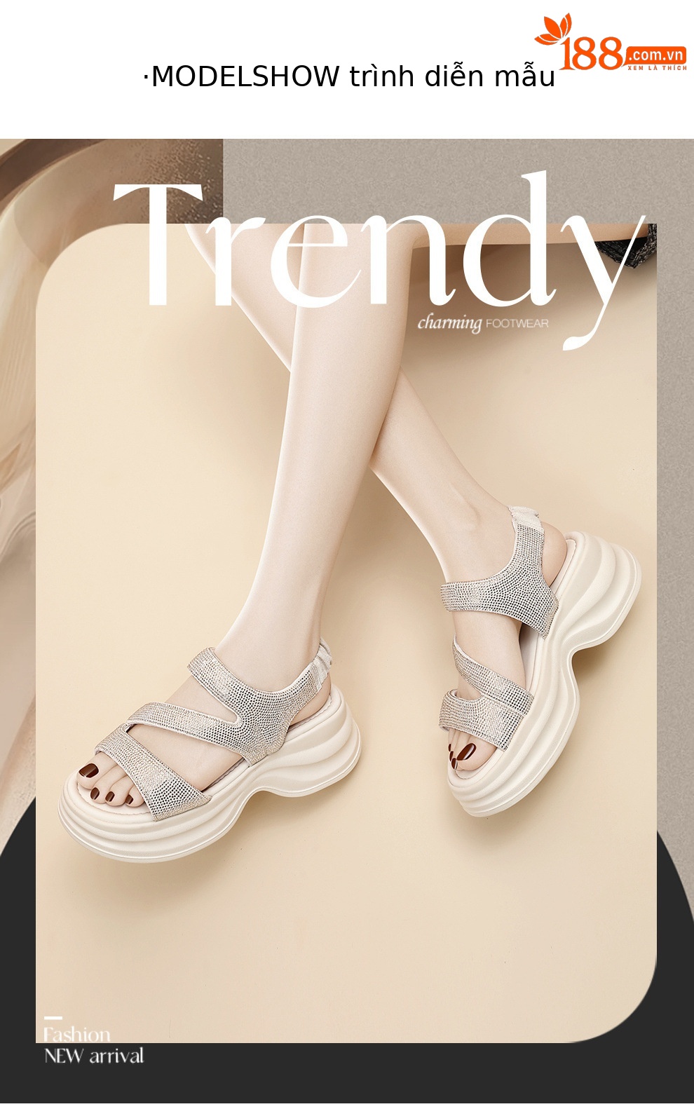 Sandal cao gót nữ đế xuồng đính đá phong cách Hàn Quốc — 6081 Màu be, 6081 Da đen chi tiết 5