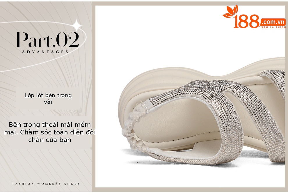 Sandal cao gót nữ đế xuồng đính đá phong cách Hàn Quốc — 6081 Màu be, 6081 Da đen chi tiết 10