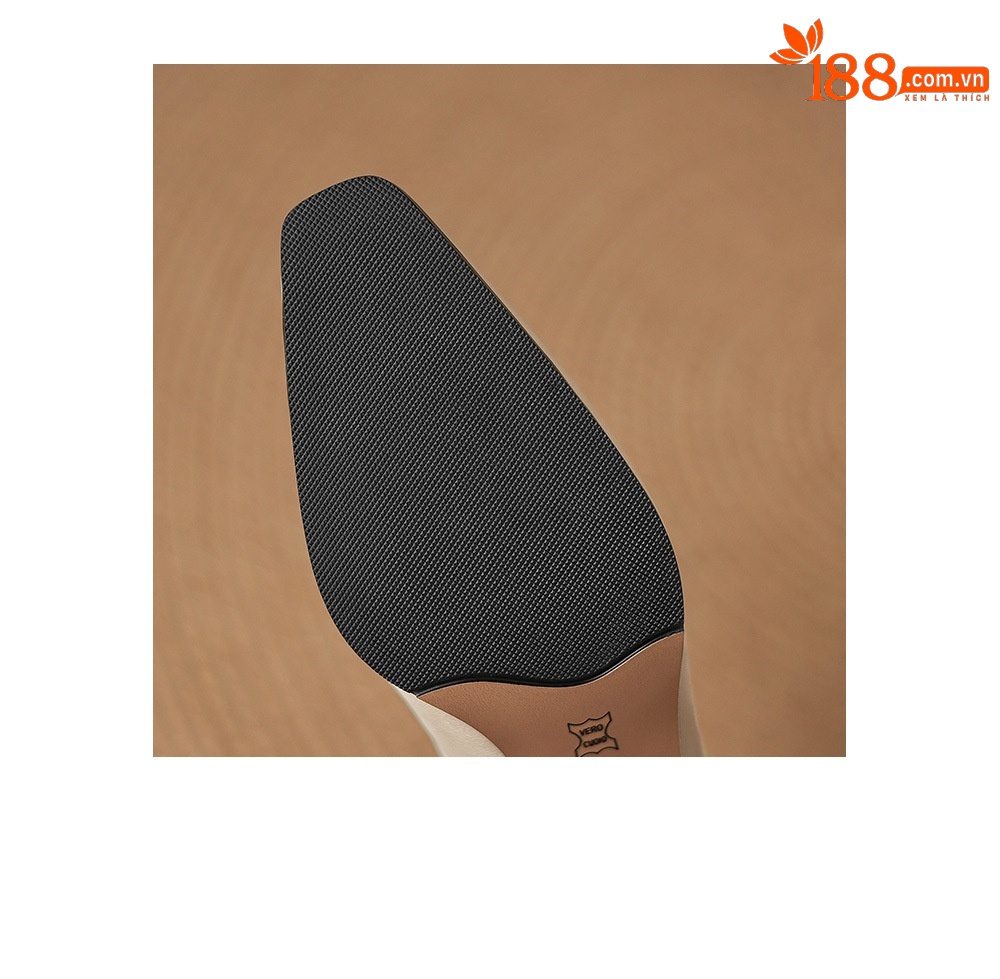 Sandal nữ bít mũi hở gót cao gót thô 5 cm, da bò mùa xuân hè — đen chi tiết 18