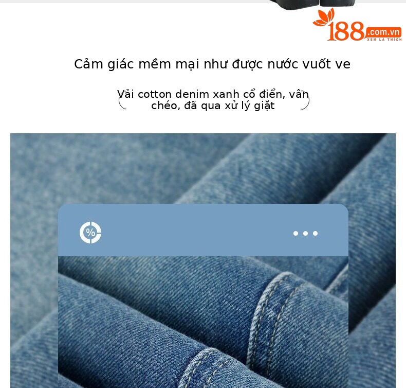 Chân váy jean nữ dáng chữ A xẻ tà, dài midi, phong cách cổ điển — Màu xanh cổ điển chi tiết 6