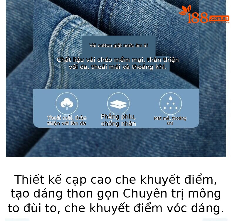 Chân váy jean nữ dáng chữ A xẻ tà, dài midi, phong cách cổ điển — Màu xanh cổ điển chi tiết 7