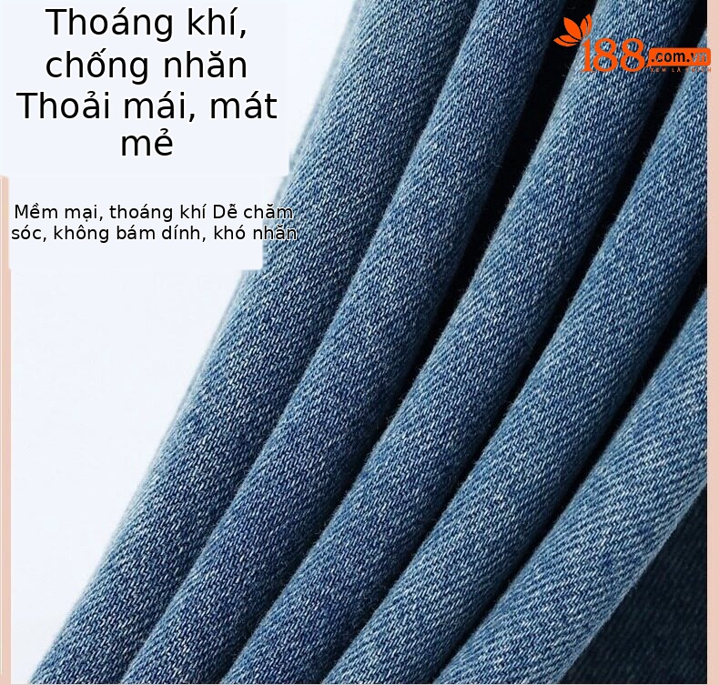 Chân váy jean nữ dáng chữ A xẻ tà, dài midi, phong cách cổ điển — Màu xanh cổ điển chi tiết 10