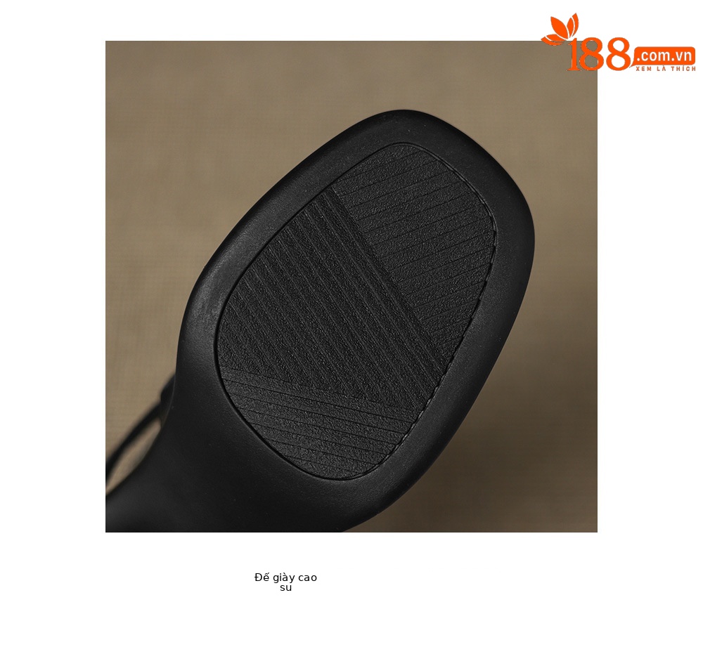 Sandal cao gót nữ mũi vuông hở ngón chân, chất da bò thô, gót 9 cm — đen chi tiết 22