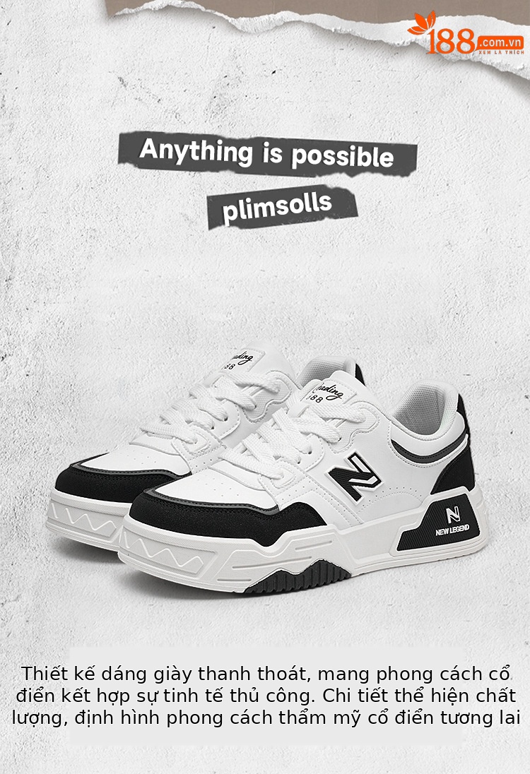 Giày sneaker nam phong cách Hàn Quốc, đế êm, form thể thao trắng basic — 688 Lúa mì chi tiết 3