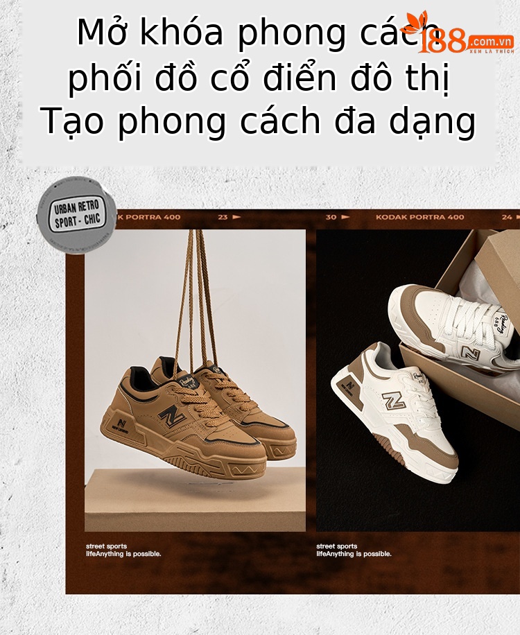 Giày sneaker nam phong cách Hàn Quốc, đế êm, form thể thao trắng basic — 688 Lúa mì chi tiết 7