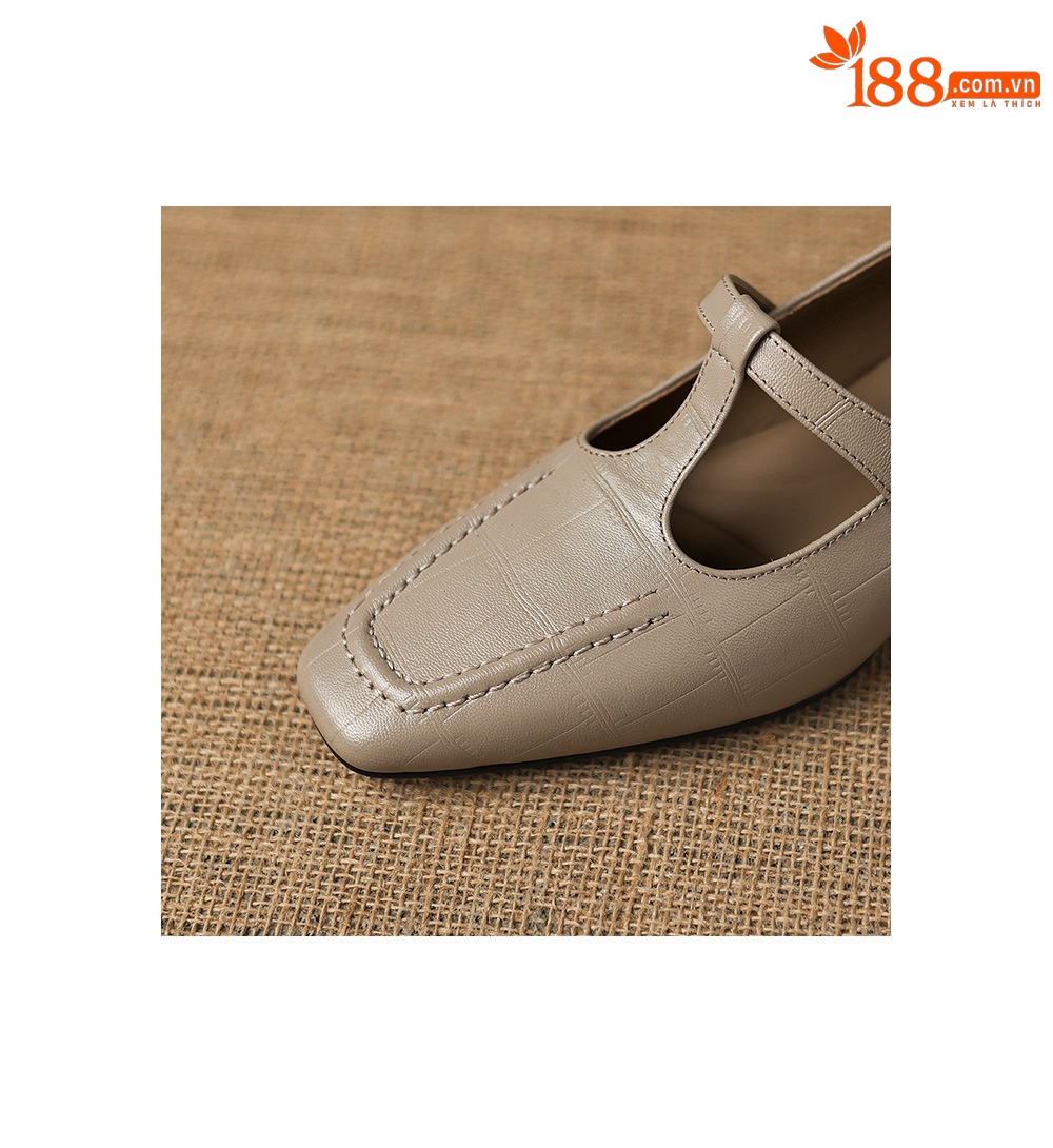 Giày Mary Jane nữ da cừu gót thấp 4.5 cm quai ngang có khóa — đen chi tiết 10