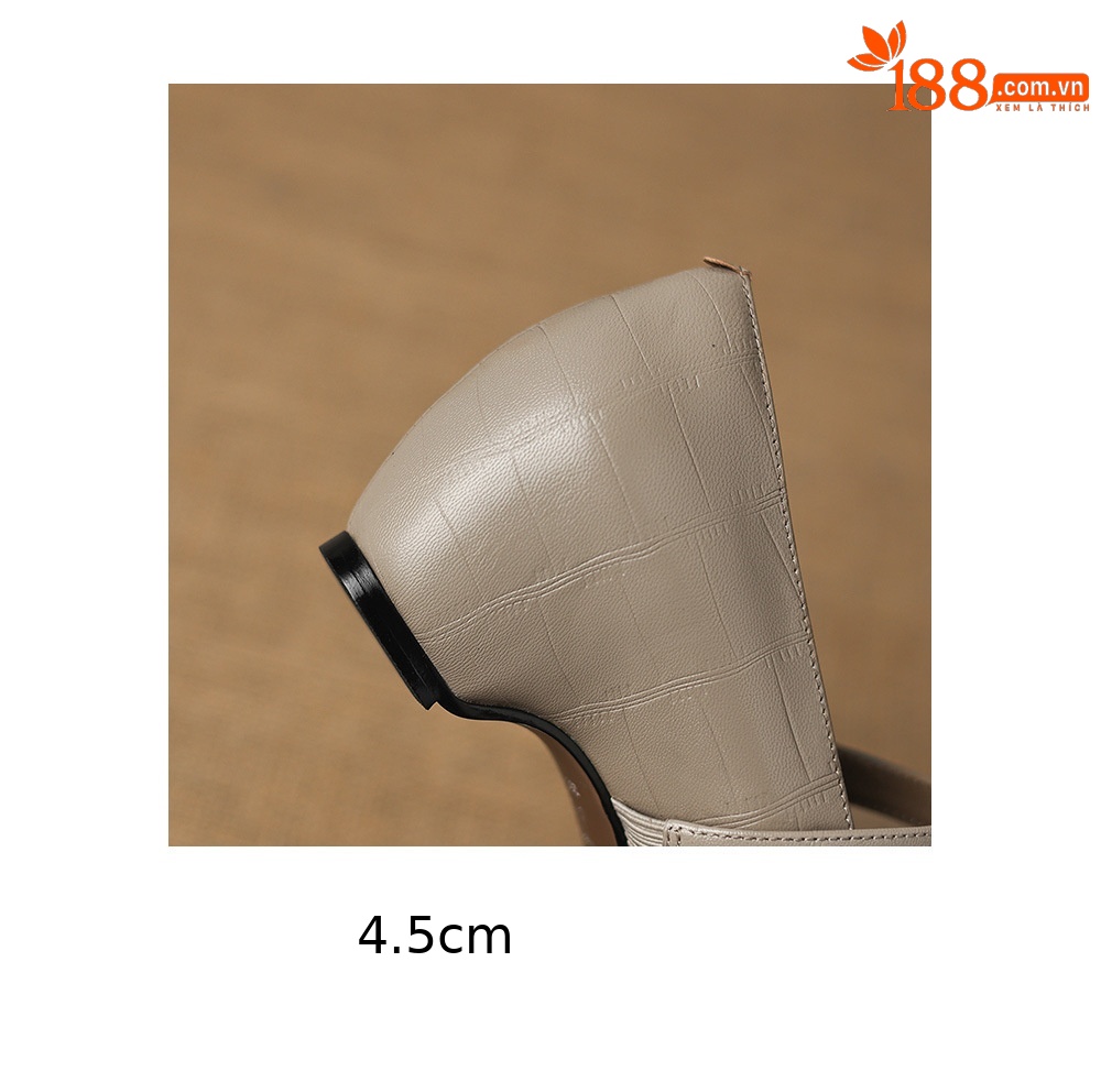 Giày Mary Jane nữ da cừu gót thấp 4.5 cm quai ngang có khóa — đen chi tiết 11