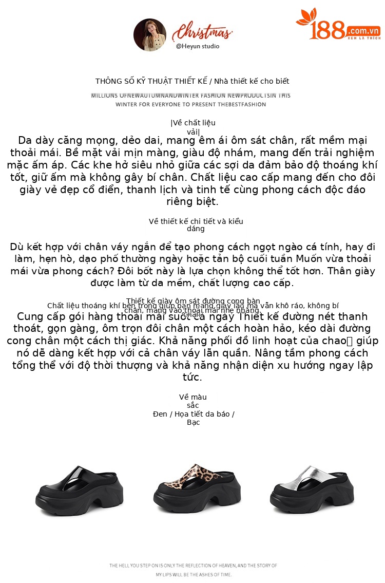 Dép sandal nữ da thật họa tiết da báo đế xuồng cao gót 9 cm — Trang chủ, màu đen, bạc chi tiết 32