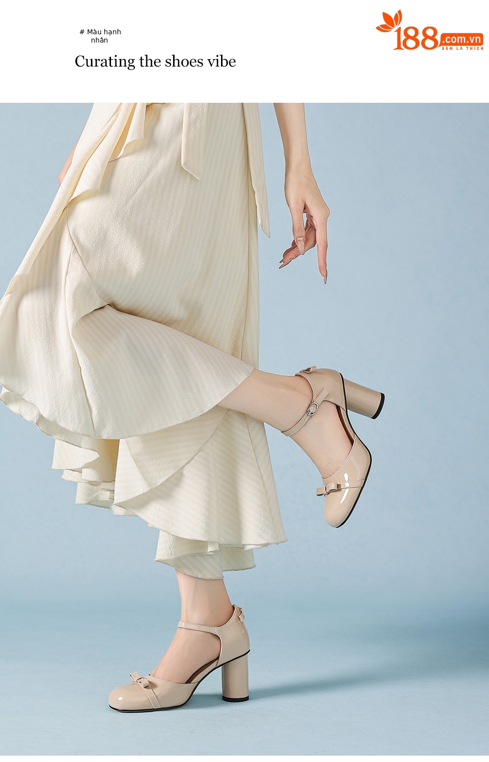 Sandal cao gót nữ mũi tròn bít kiểu Pháp, quai ngang khóa một chữ, gót vuông ổn định — màu đen, Rượu vang đỏ, màu mơ chi tiết 17