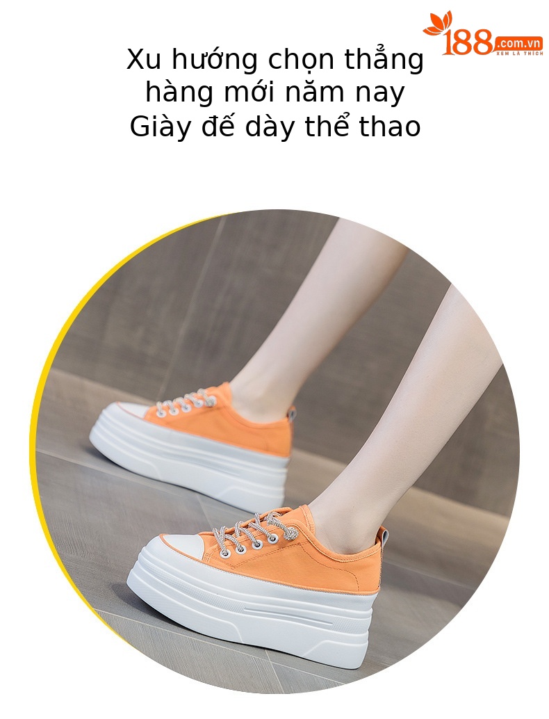 Giày sneaker nữ đế dày lưới thoáng khí tăng chiều cao mùa hè 2026 — M2227 Cam, M2227 Đen, M2227 Trắng chi tiết 3