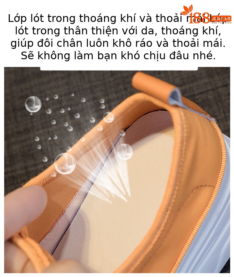 Giày sneaker nữ đế dày lưới thoáng khí tăng chiều cao mùa hè 2026 — M2227 Cam, M2227 Đen, M2227 Trắng chi tiết 9